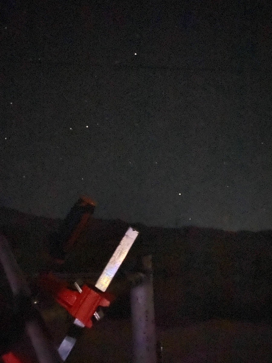 Pointer stars of Big Dipper rising above the horizon