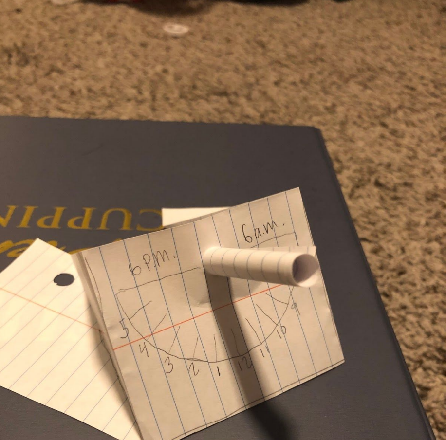 Hand-Drawn and Folded Paper Sundial